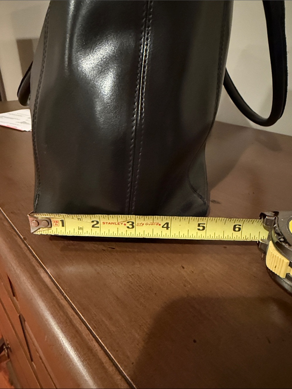 Furla Classic Black Leather Tote with Buckle Detail - Picture 15 of 16